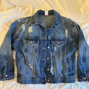 Medium ripped denim jacket